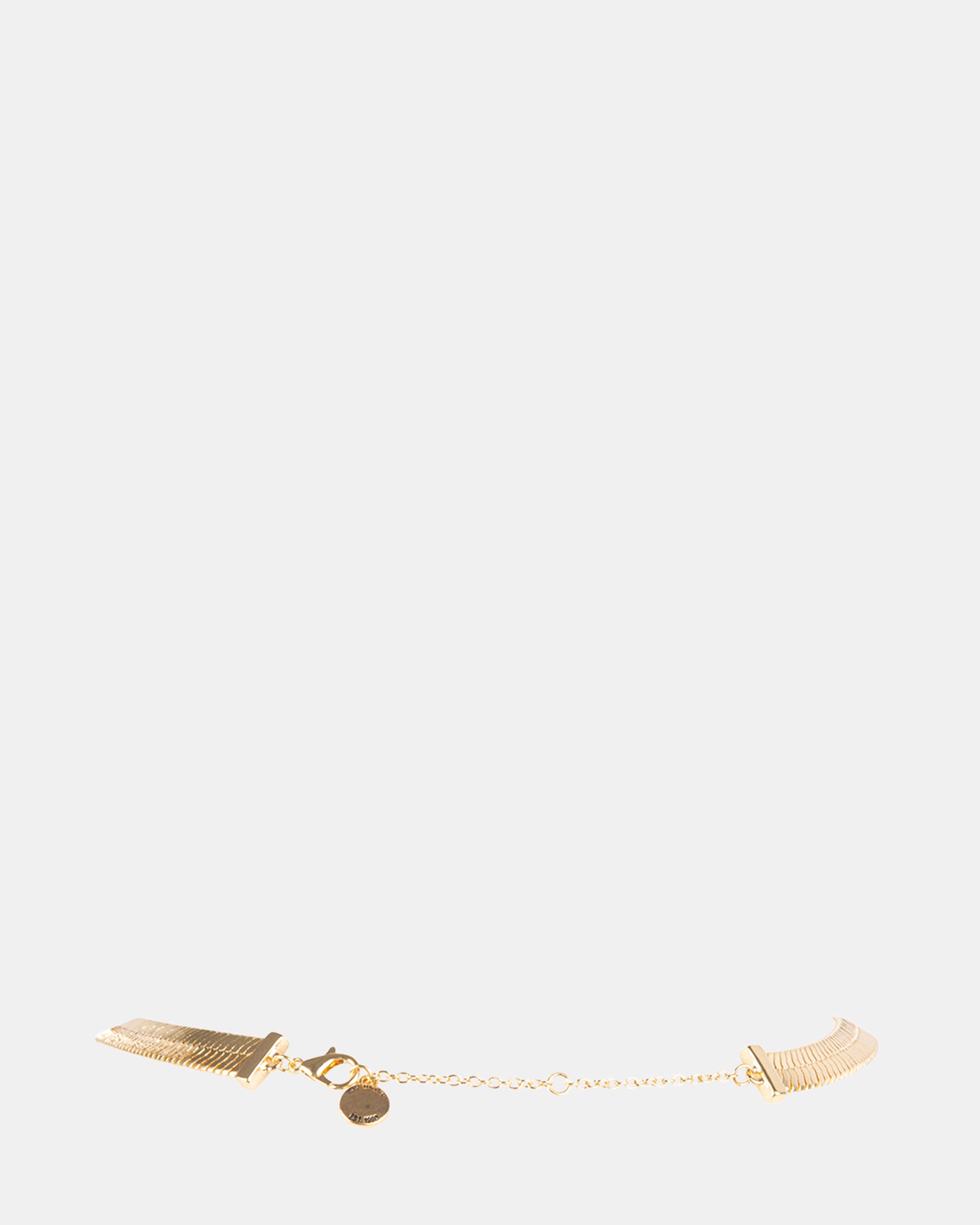 HERRINGBONE THICK CHAIN NECKLACE GOLD - Image 3