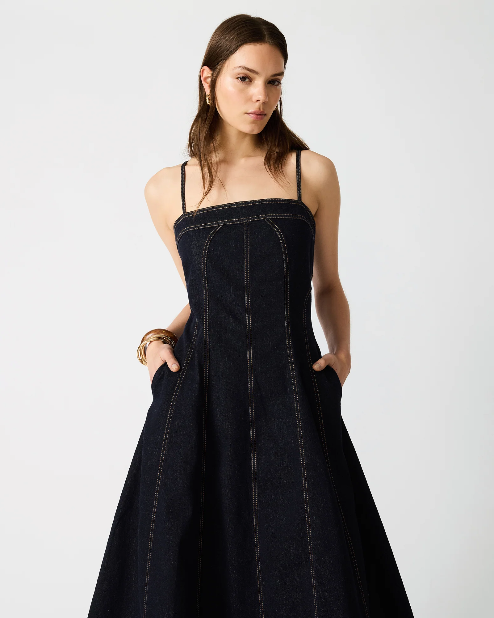 AURORA MIDI DRESS INDIGO DENIM - Image 4